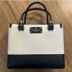 SOLD - Kate Spade Womens Leather Colorblock Quinn Berkeley Lane Bag Cream Black